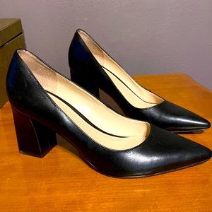 Marc Fisher Black block heels pointed toe 7.5